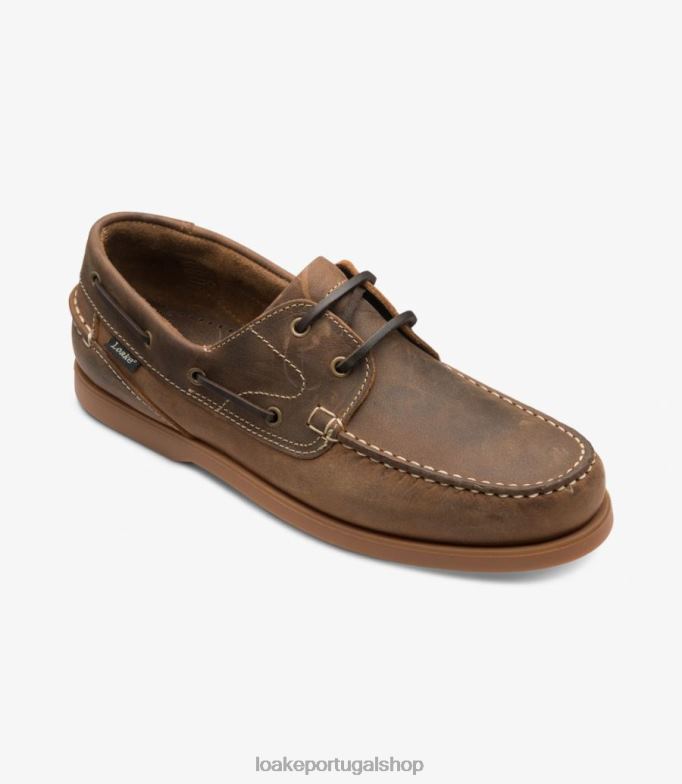 sapatos de barco nubuck oleado marromlymington Loake 8Z80L79