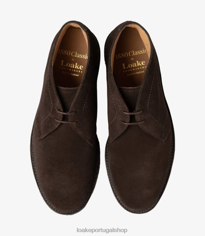 botas camurça marrom chocolatepedra viva Loake 8Z80L114